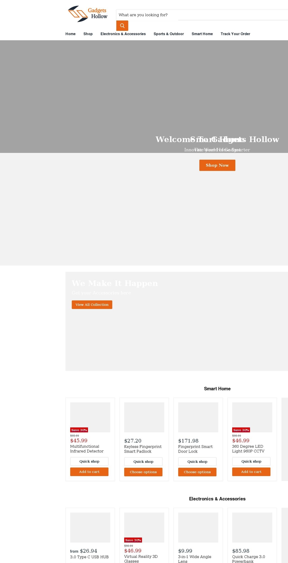 gadgets-hollow.myshopify.com shopify website screenshot