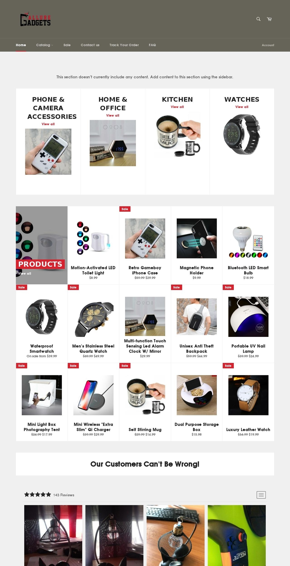 gadgetsallure.com shopify website screenshot