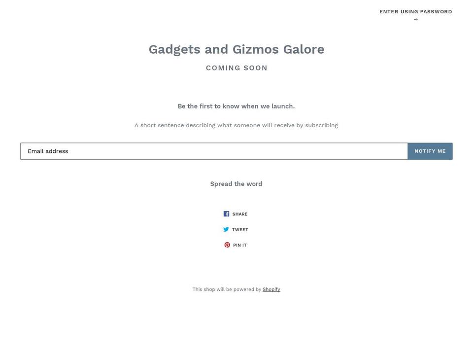 gadgetsandgizmosgalore.com shopify website screenshot