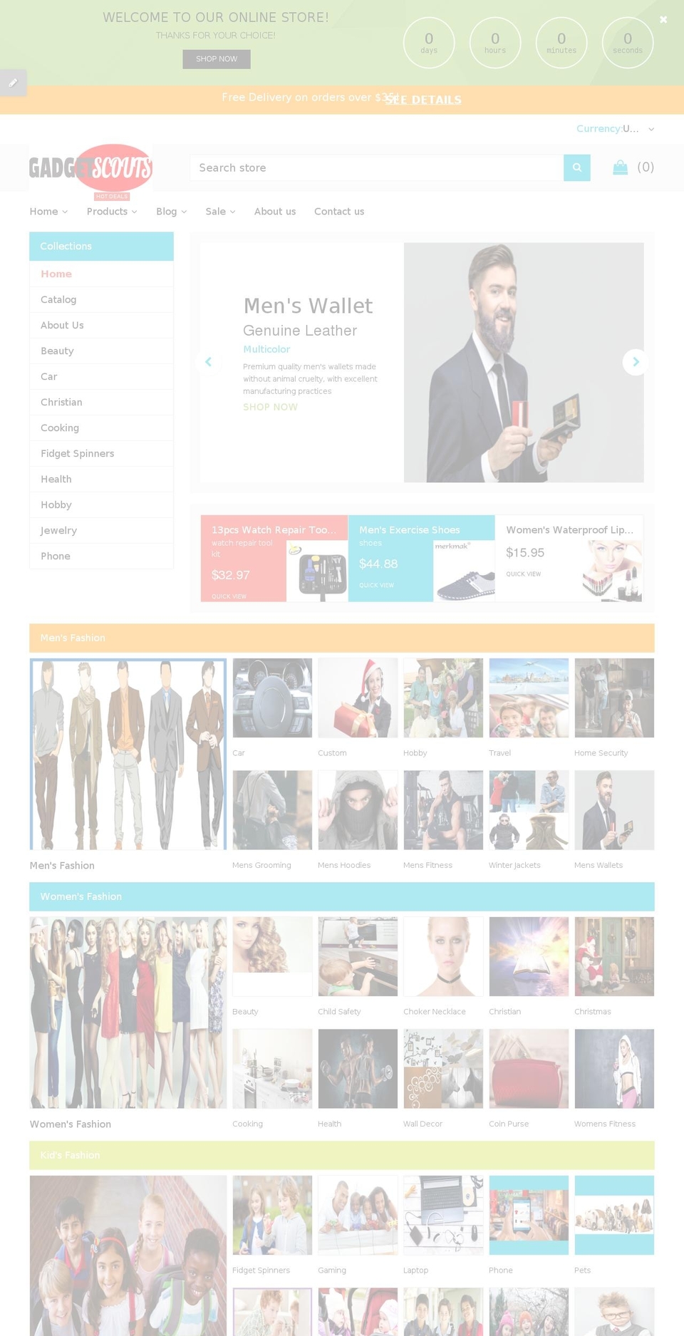 theme253 Shopify theme site example gadgetscouts.com