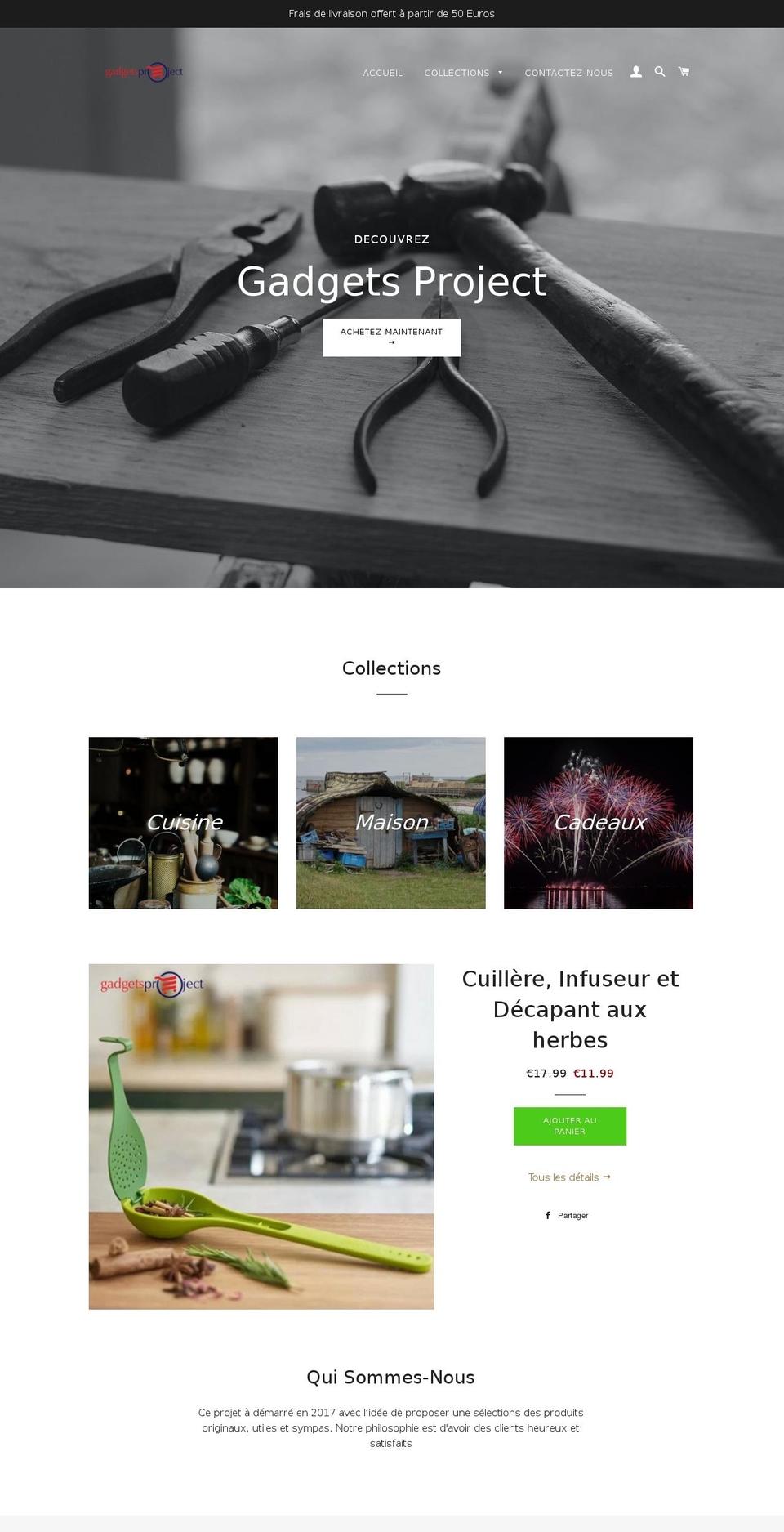 gadgetsproject.com — Shopify storefront screenshot