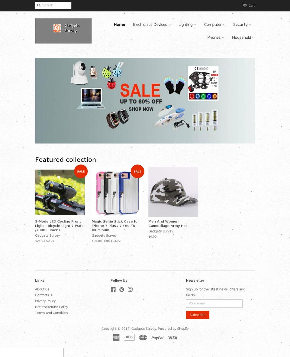 gadgetssurvey.com shopify website screenshot