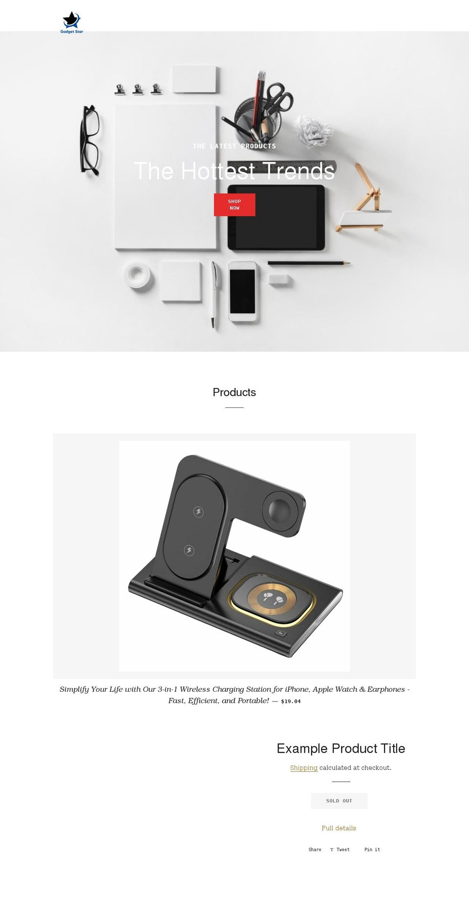 gadgetstar.shop shopify website screenshot