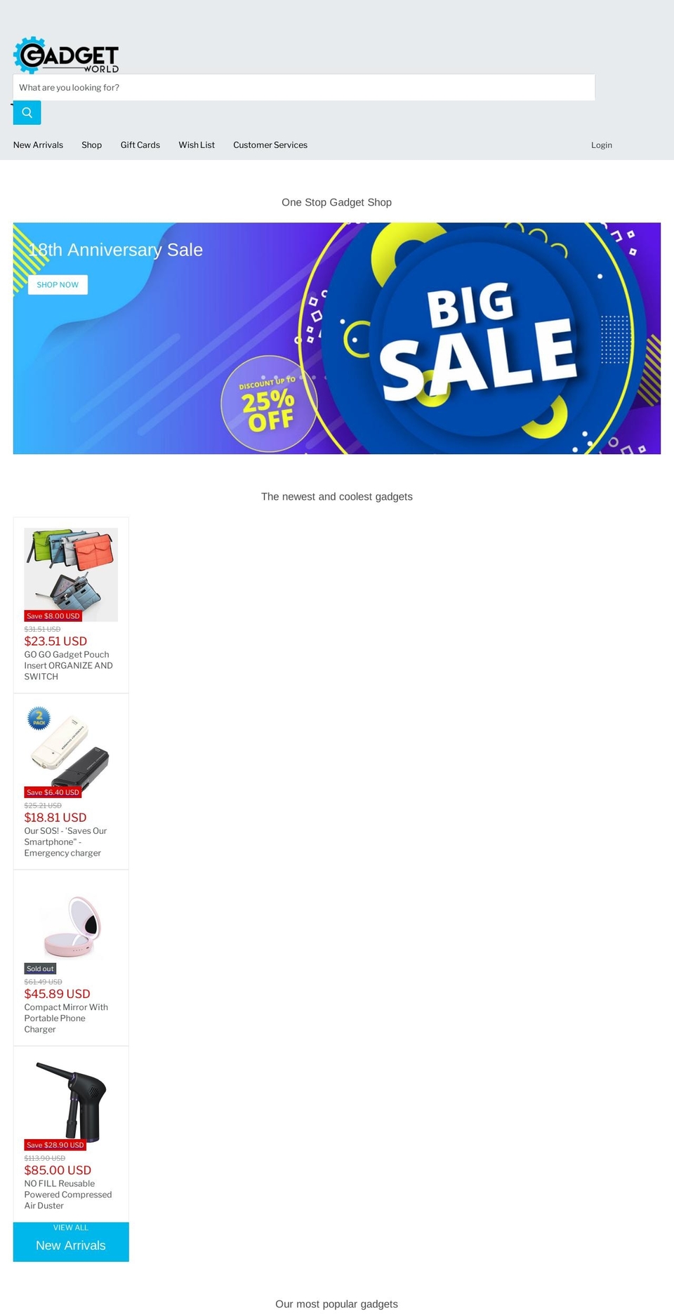 gadgetworld.shop shopify website screenshot