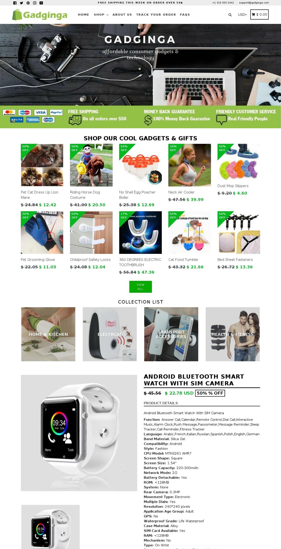gadginga.com — Shopify storefront screenshot