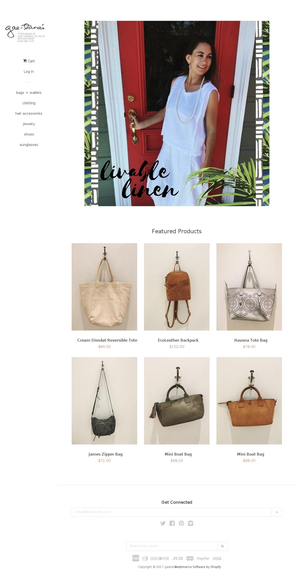 gaetanas.com shopify website screenshot