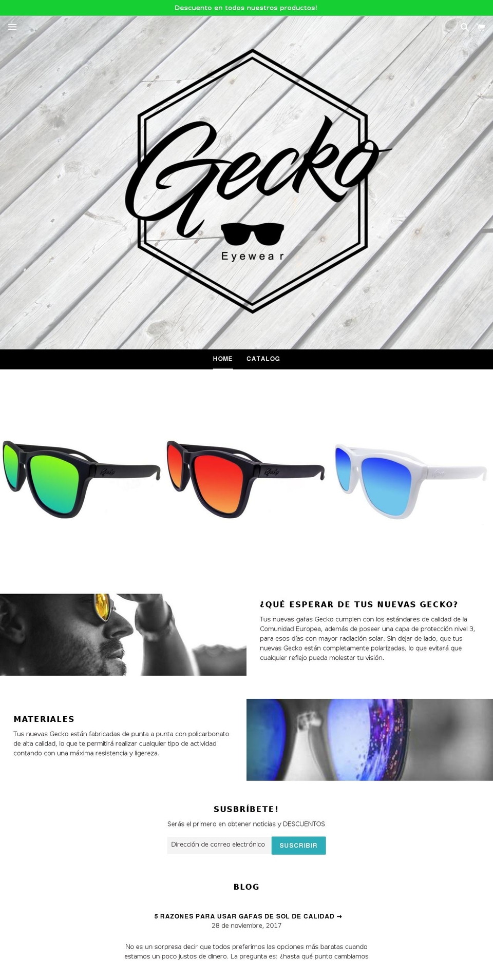 gafasgecko.com — Shopify storefront screenshot