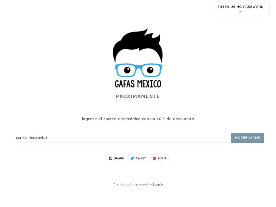 gafasmexico.com — Shopify storefront screenshot