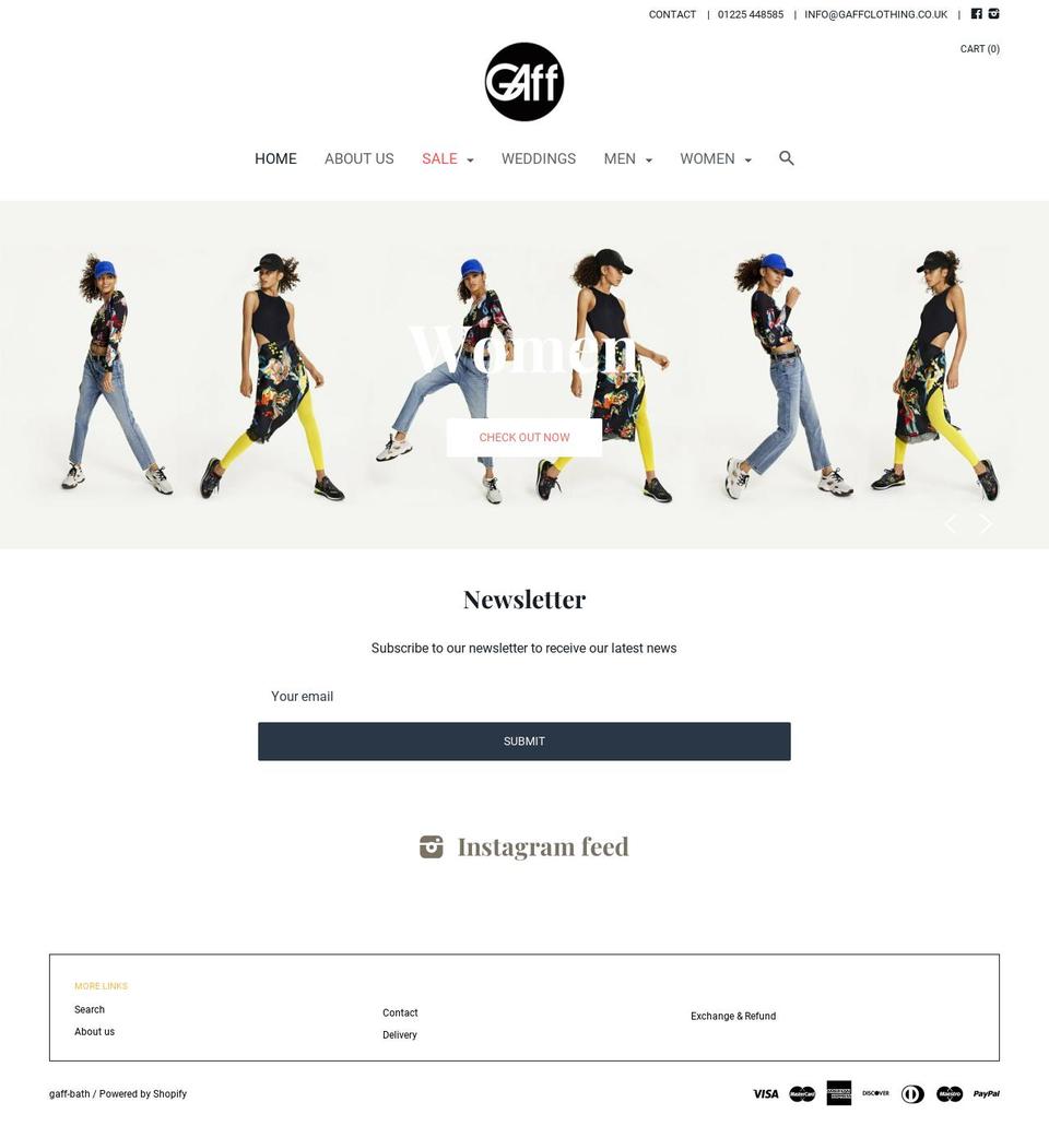 gaffclothing.co.uk shopify website screenshot