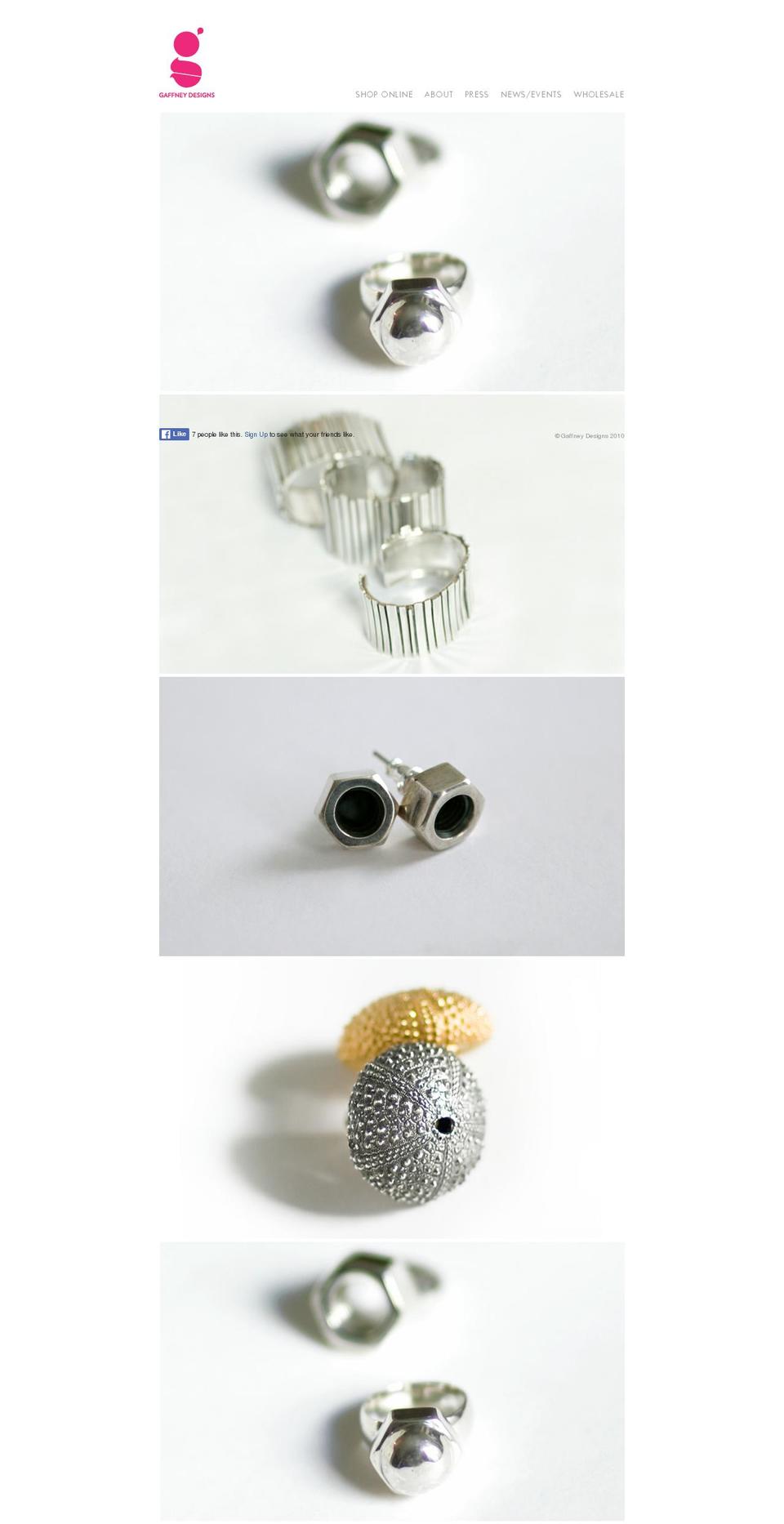 gaffneyjewelry.com shopify website screenshot