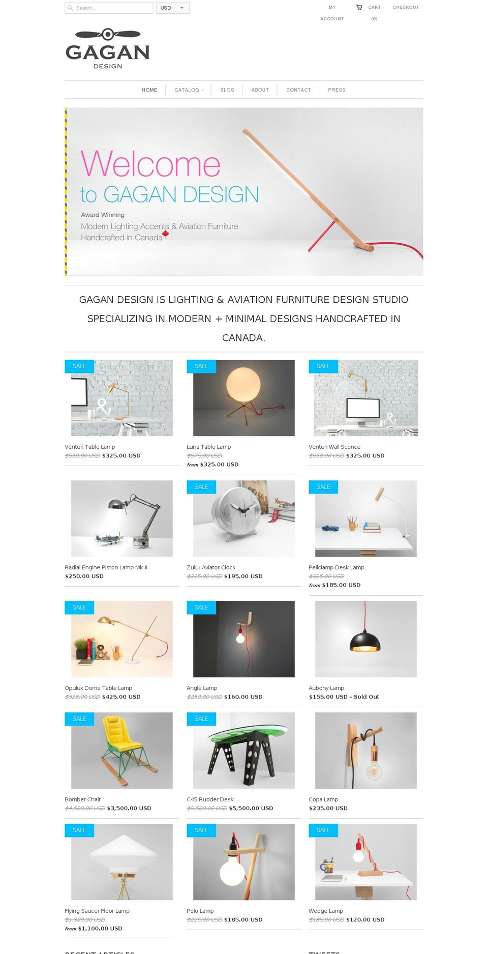 gagan-design.com shopify website screenshot