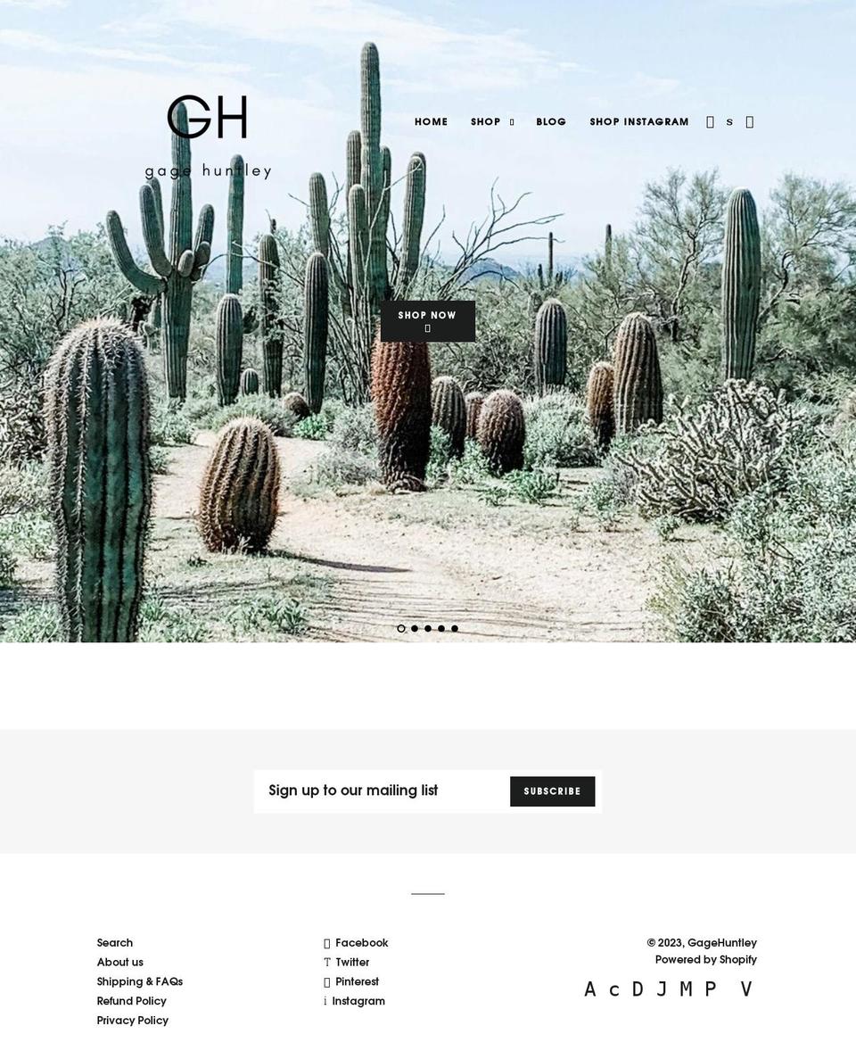 gagehuntley.myshopify.com shopify website screenshot