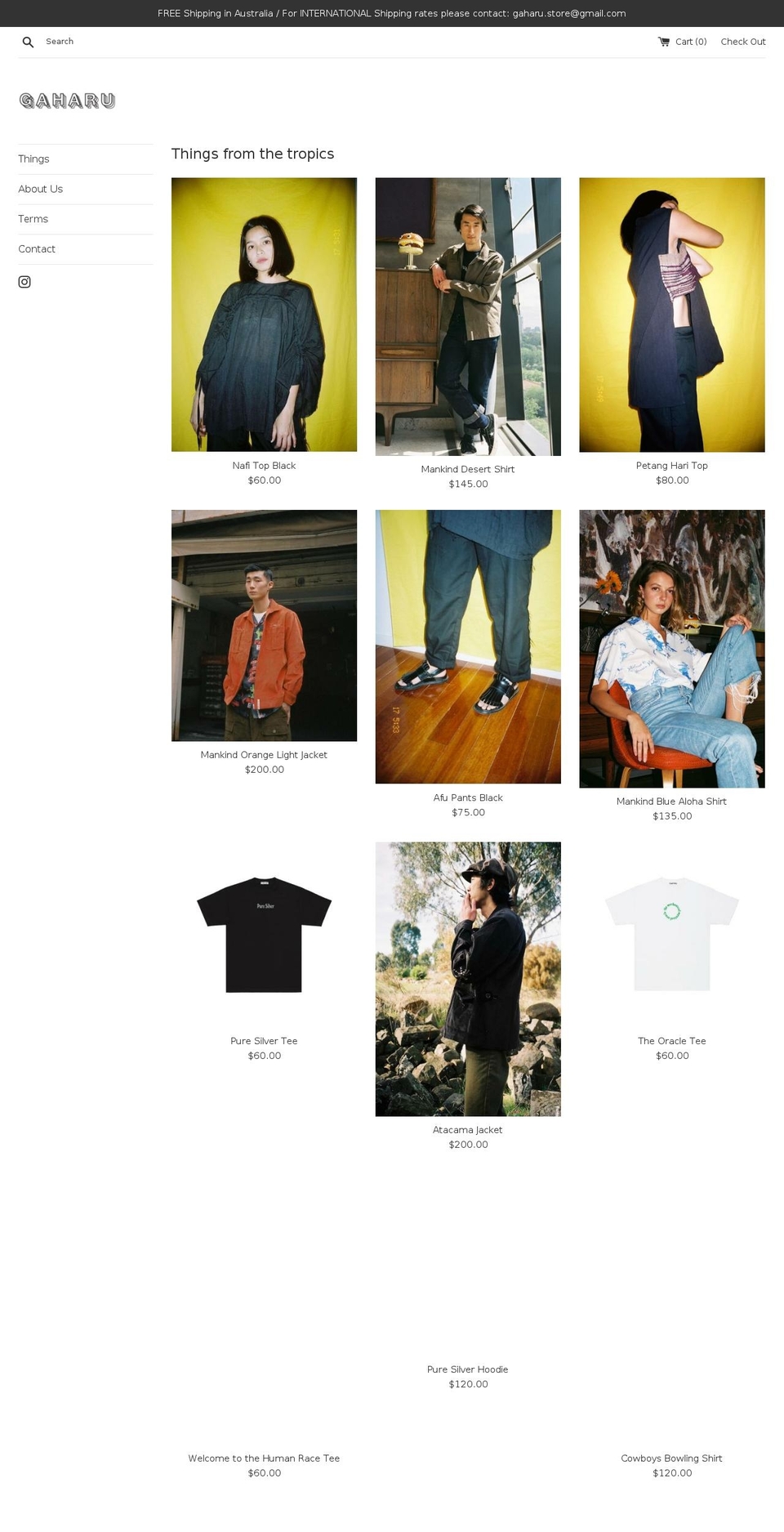 gaharustore.com — Shopify storefront screenshot