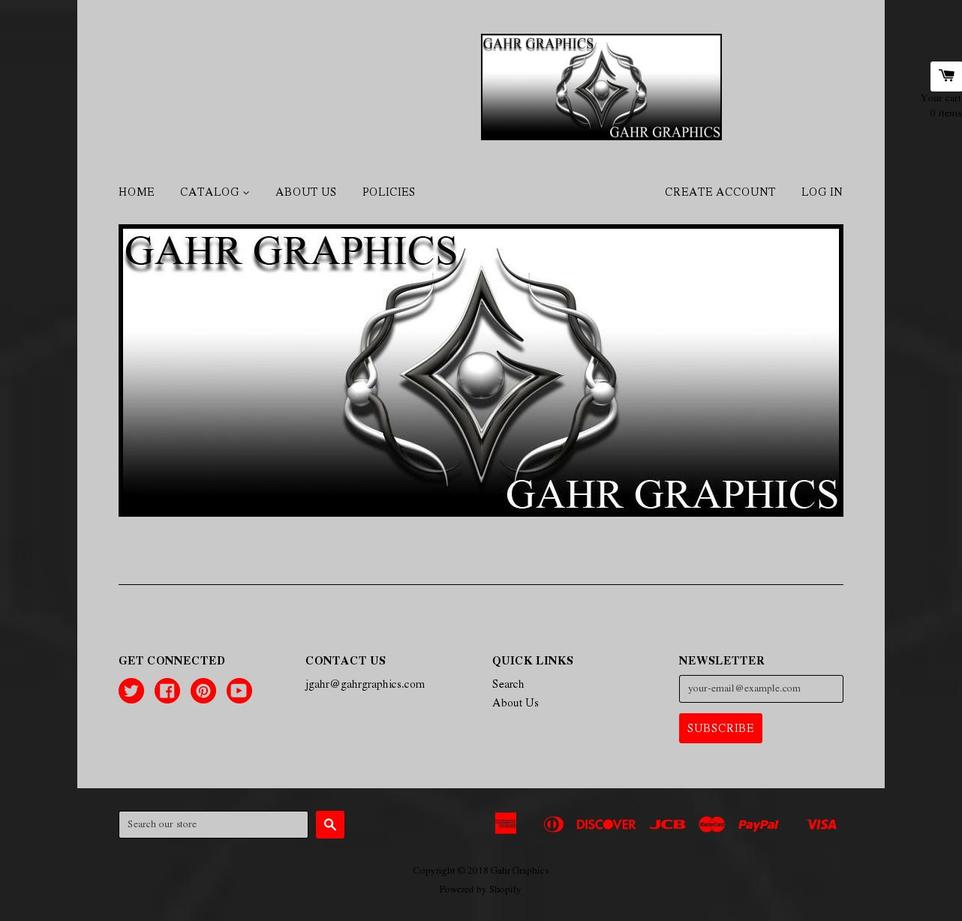 gahrgraphics.com — Shopify storefront screenshot