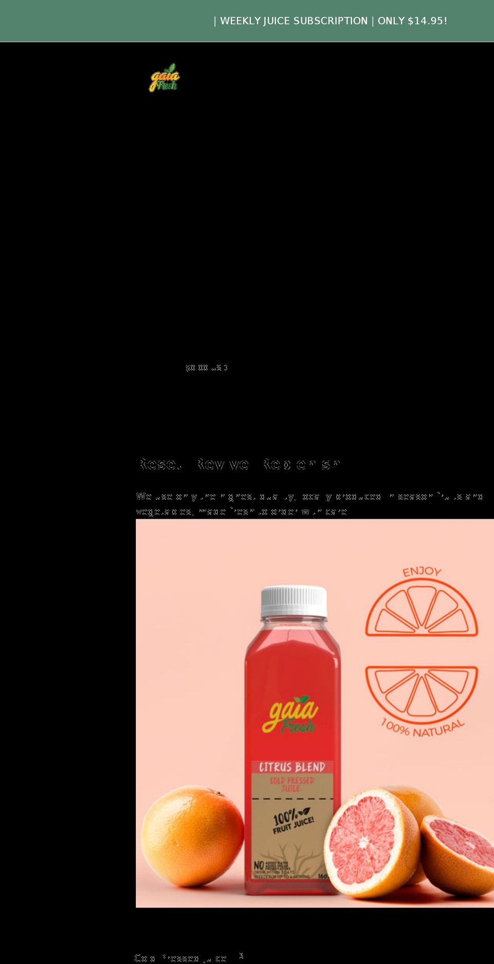 gaia-fresh.com shopify website screenshot