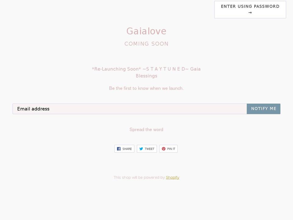 gaia-love.com — Shopify storefront screenshot