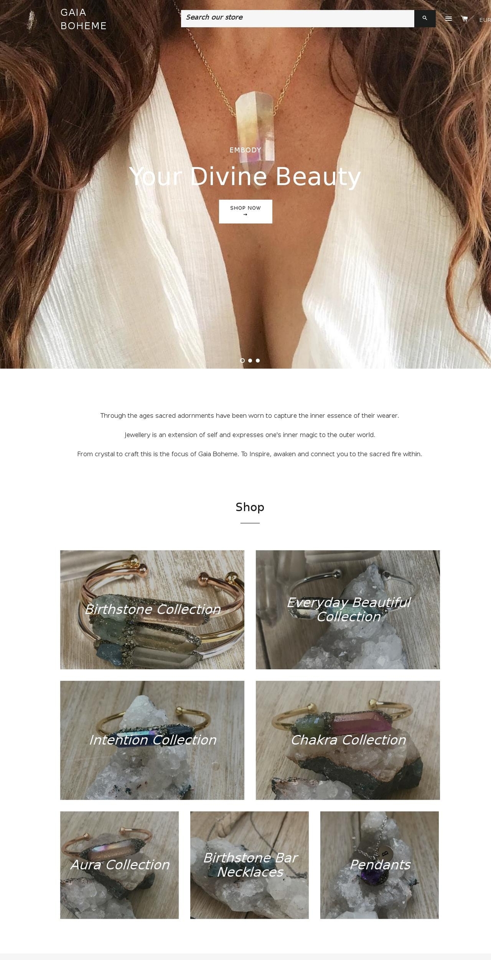 gaiaboheme.com — Shopify storefront screenshot