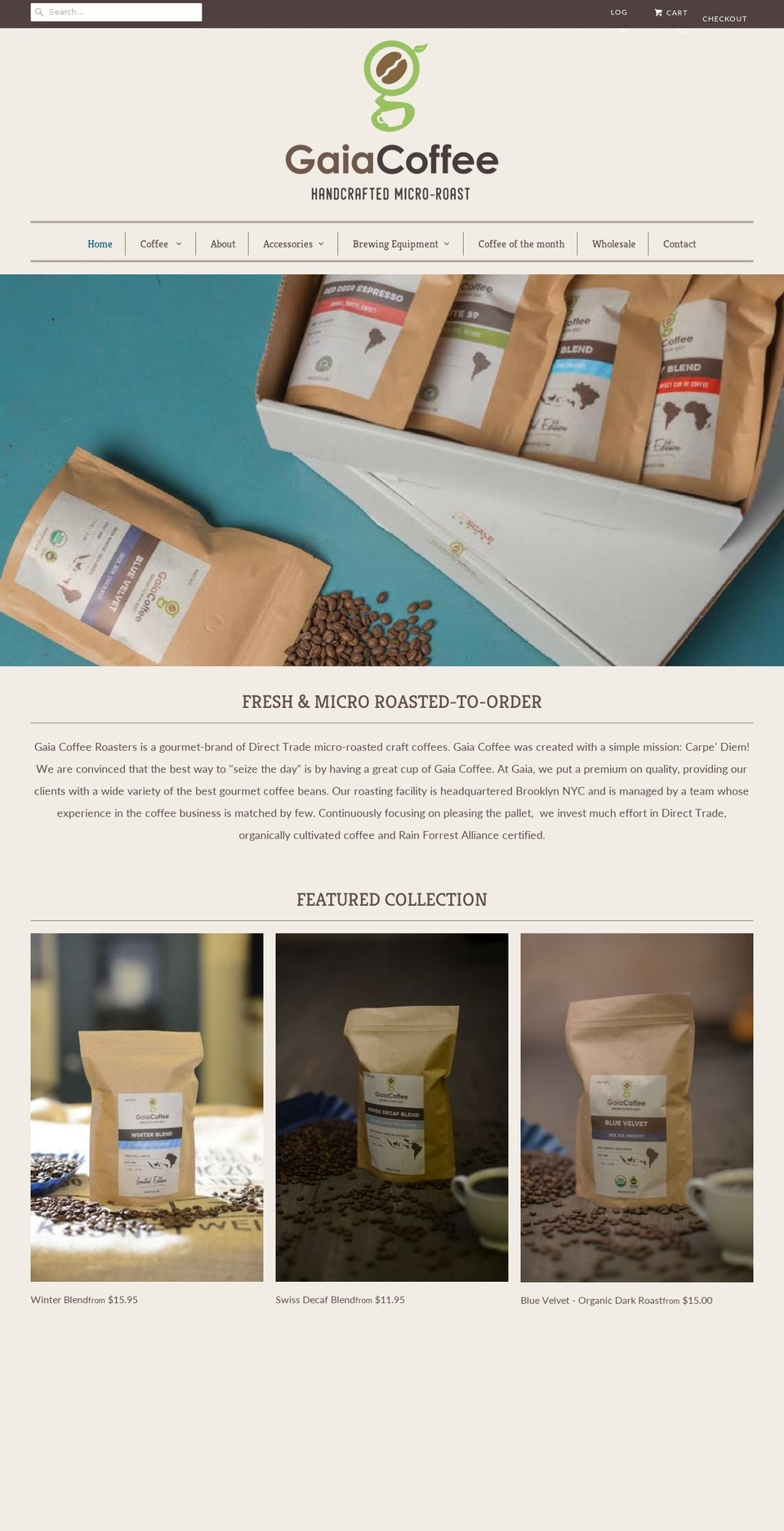 gaiacoffee.com shopify website screenshot