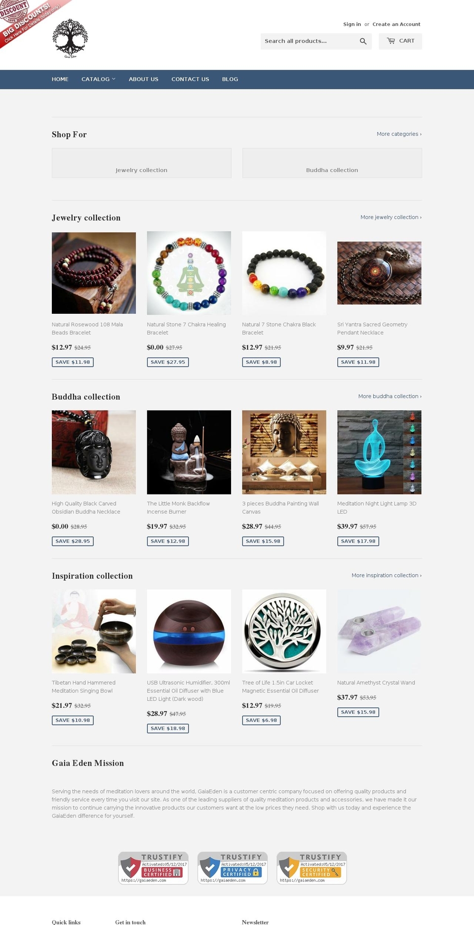 gaiaeden.com — Shopify storefront screenshot