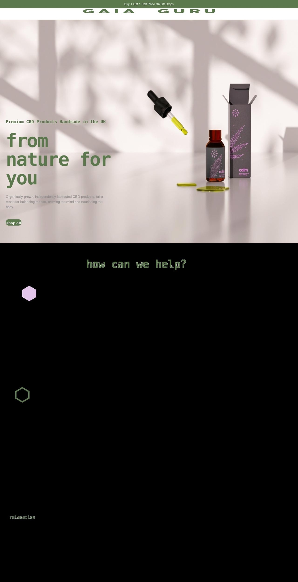 gaiaguru.com shopify website screenshot