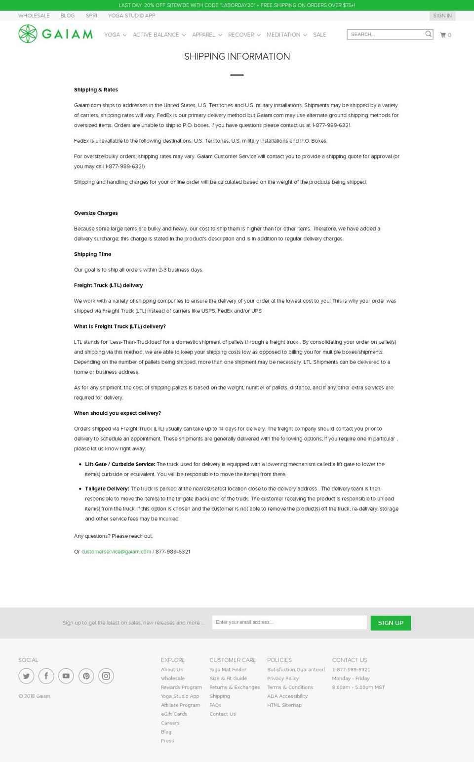 gaiam-international.com — Shopify storefront screenshot