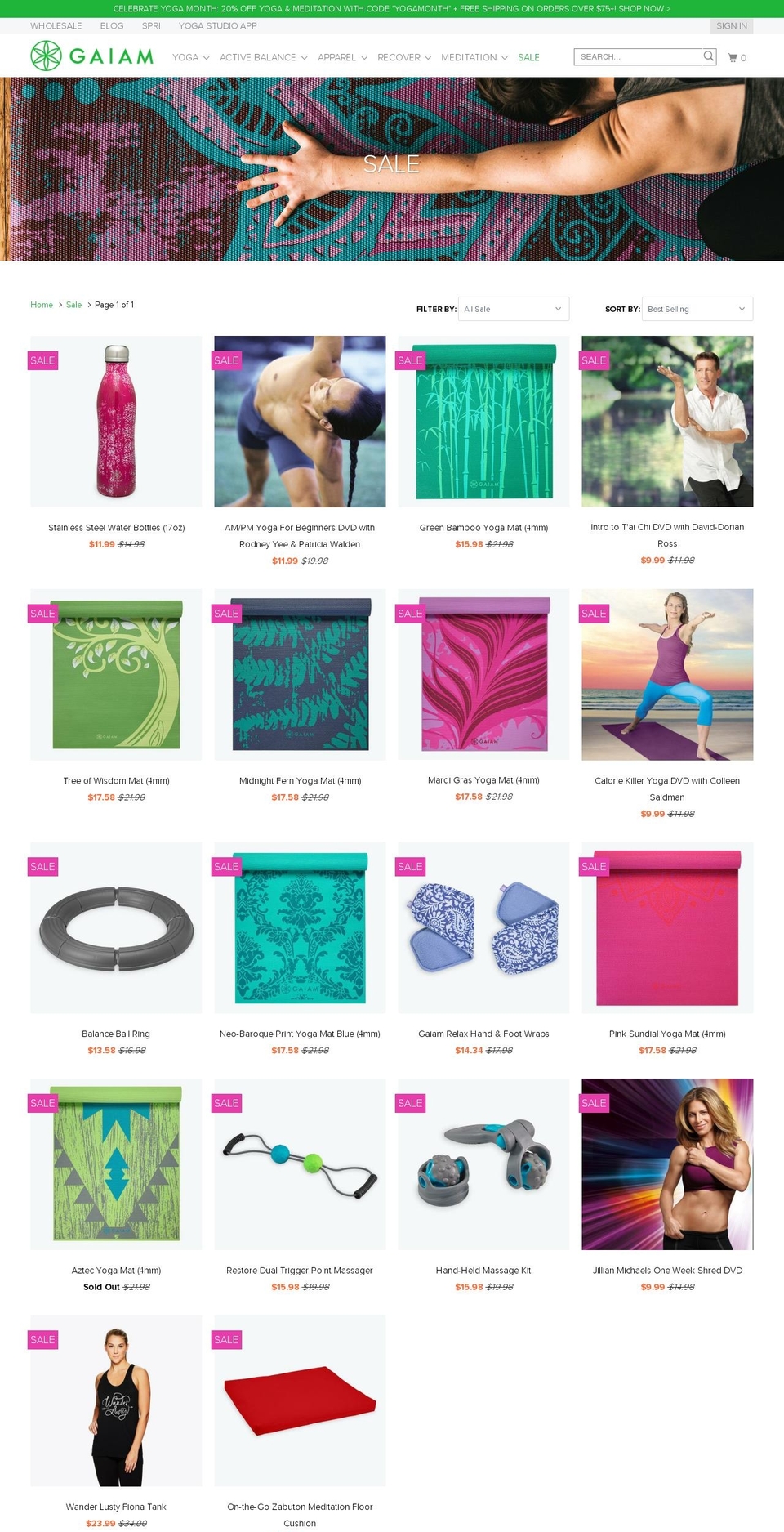 gaiamoutlet.com — Shopify storefront screenshot