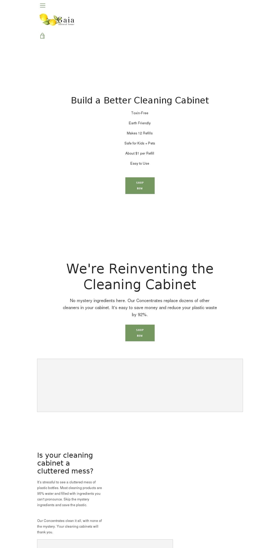 gaianaturalhome.com shopify website screenshot