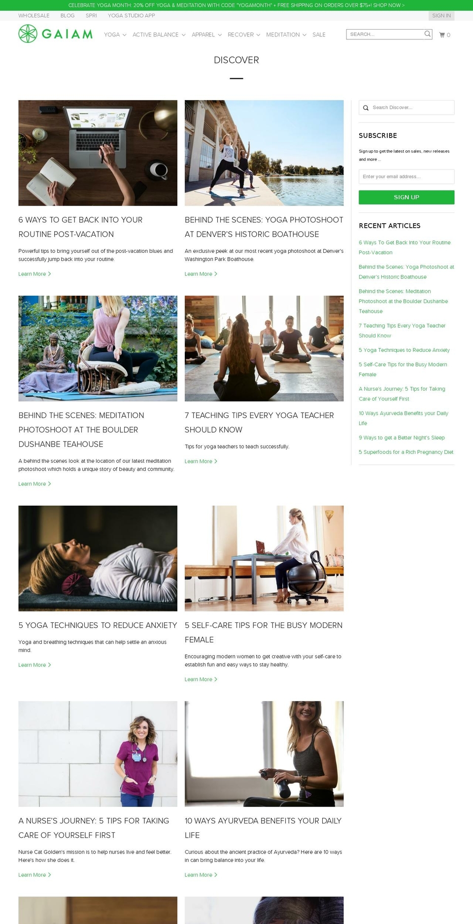 gaianewsletters.com shopify website screenshot