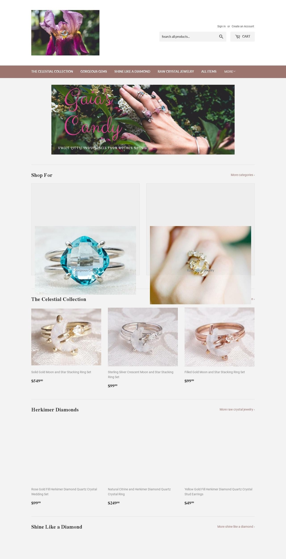 gaiascandy.com shopify website screenshot