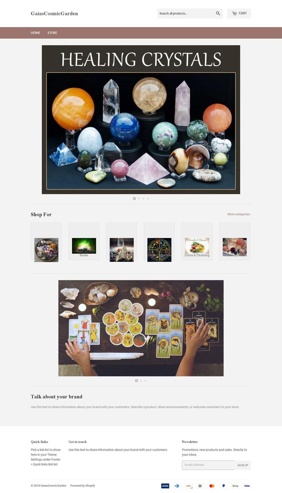 gaiascosmicgarden.com shopify website screenshot