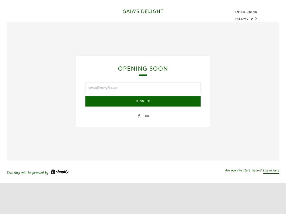 gaiasdelight.com shopify website screenshot