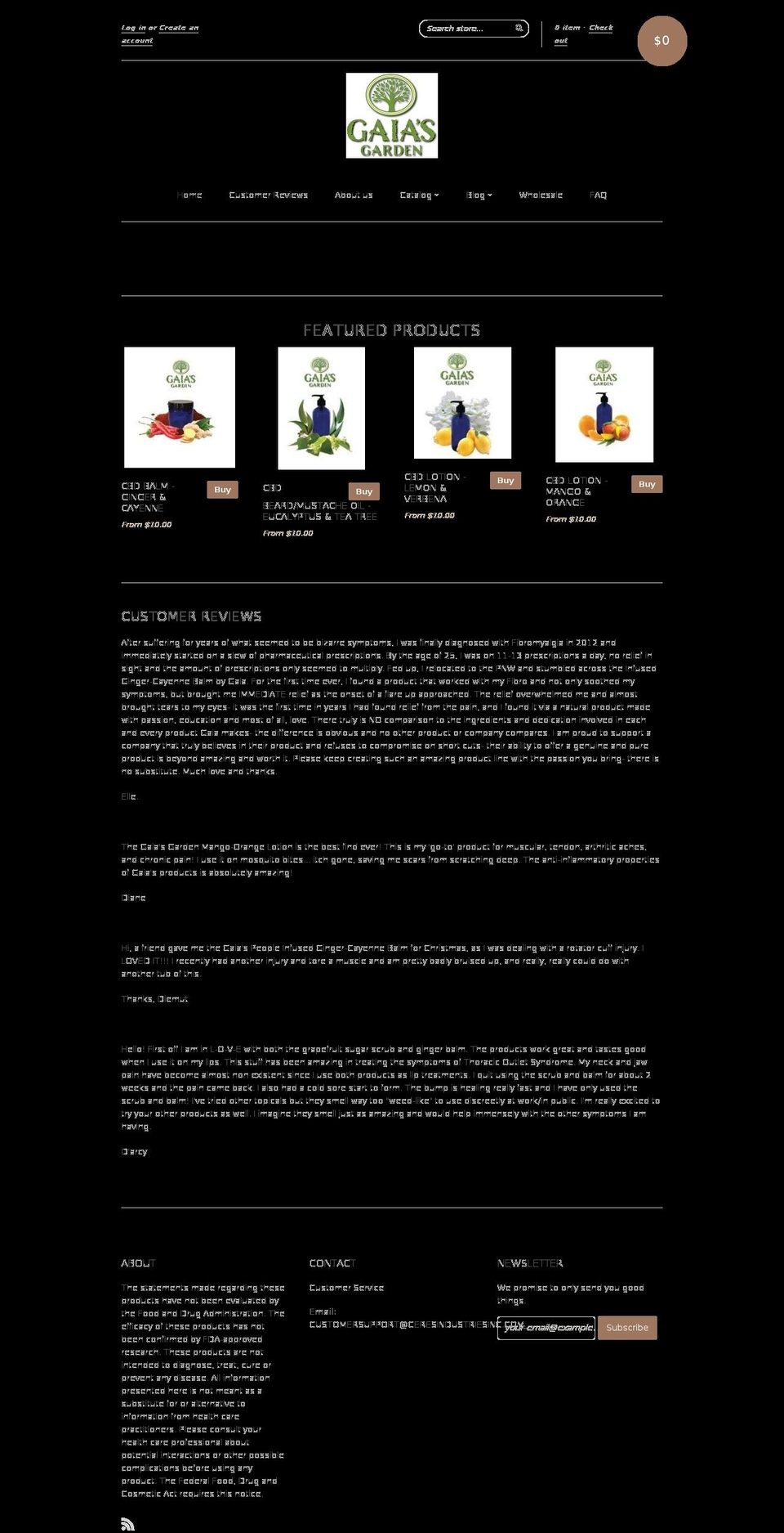 gaiasgardenusa.com — Shopify storefront screenshot
