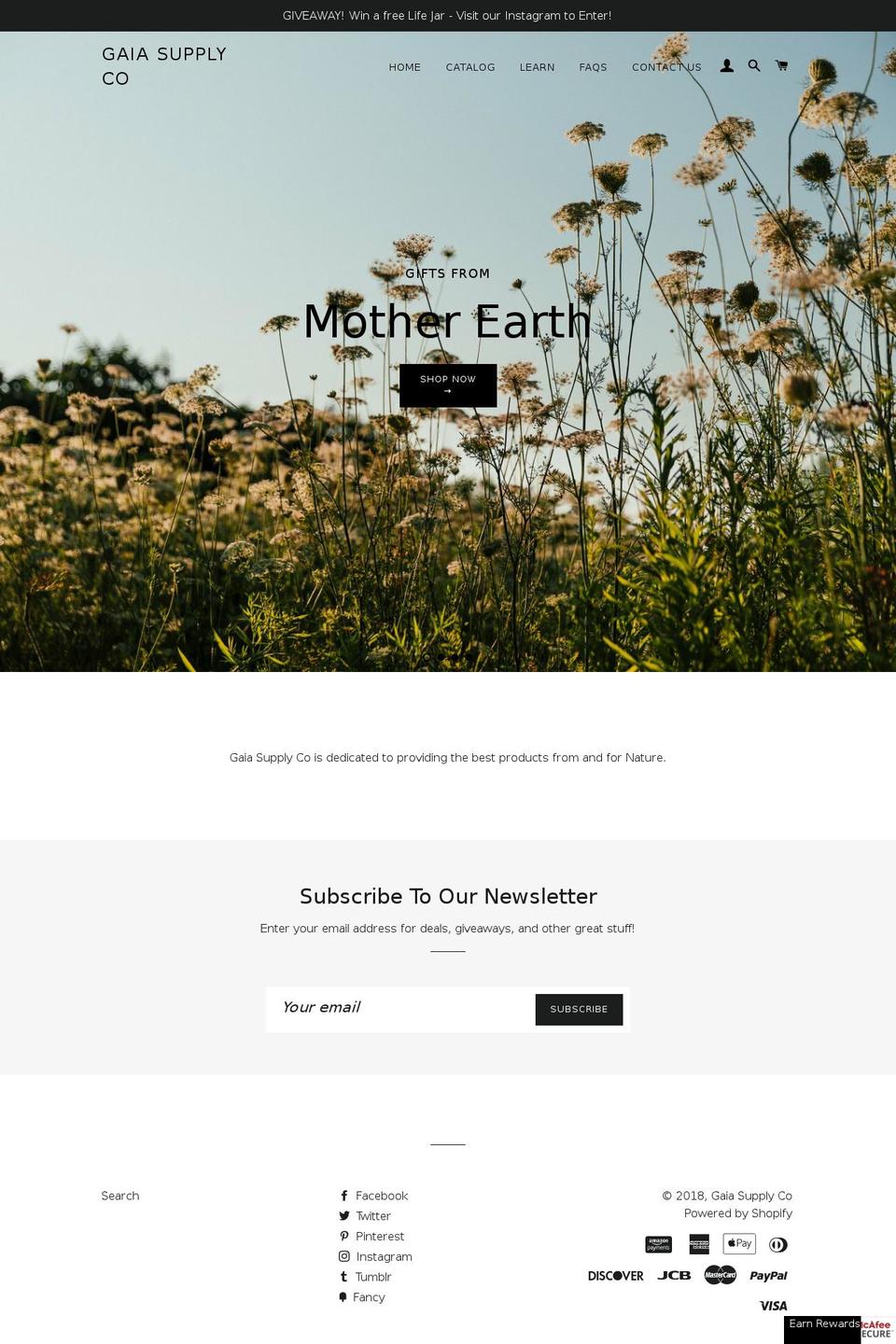 gaiasupplyco.com — Shopify storefront screenshot