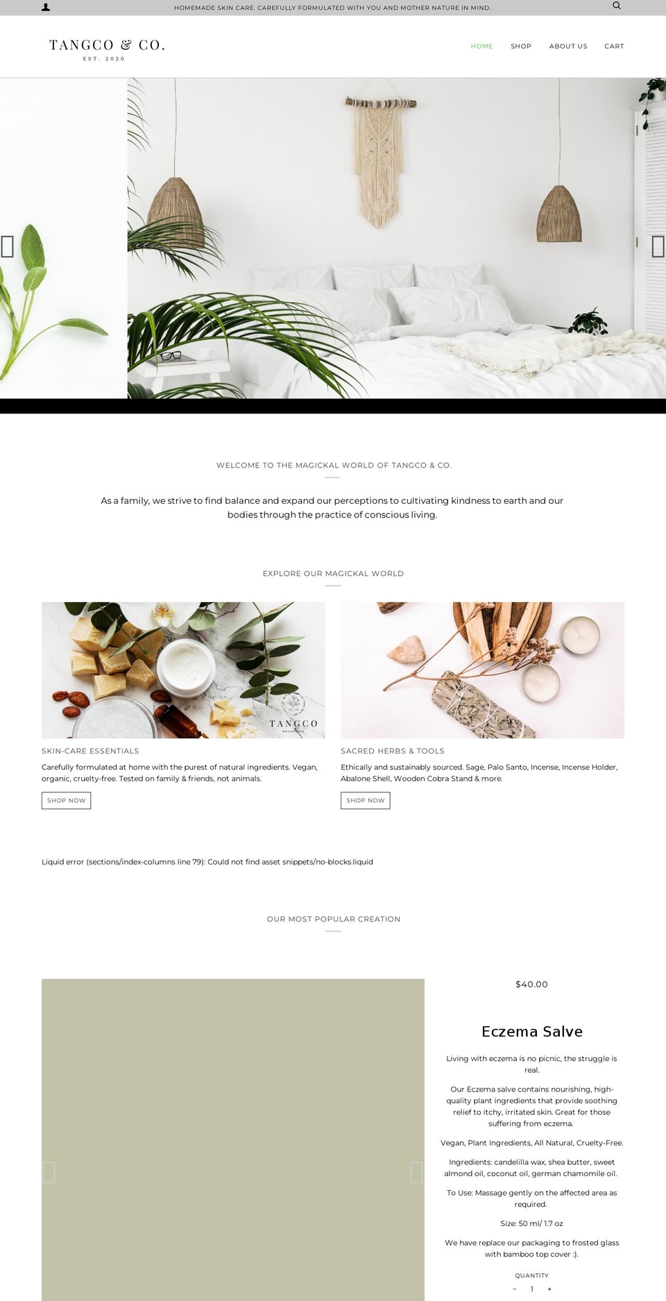 gaiatribebotanicals.com — Shopify storefront screenshot