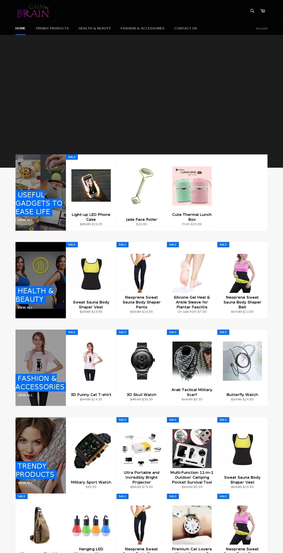 gainbybrain.com — Shopify storefront screenshot