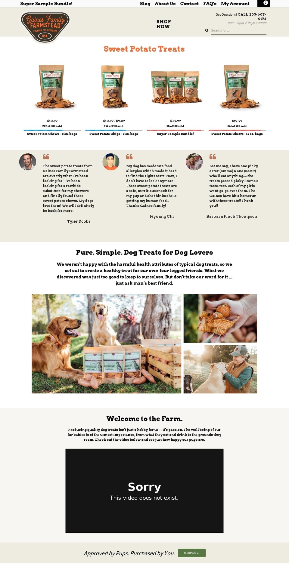 gainesfamilyfarmstead.com shopify website screenshot