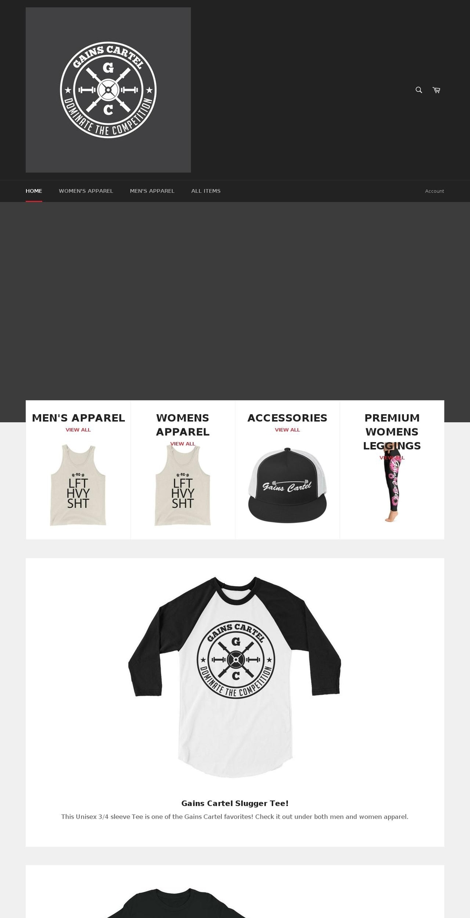 gainscartel.com — Shopify storefront screenshot