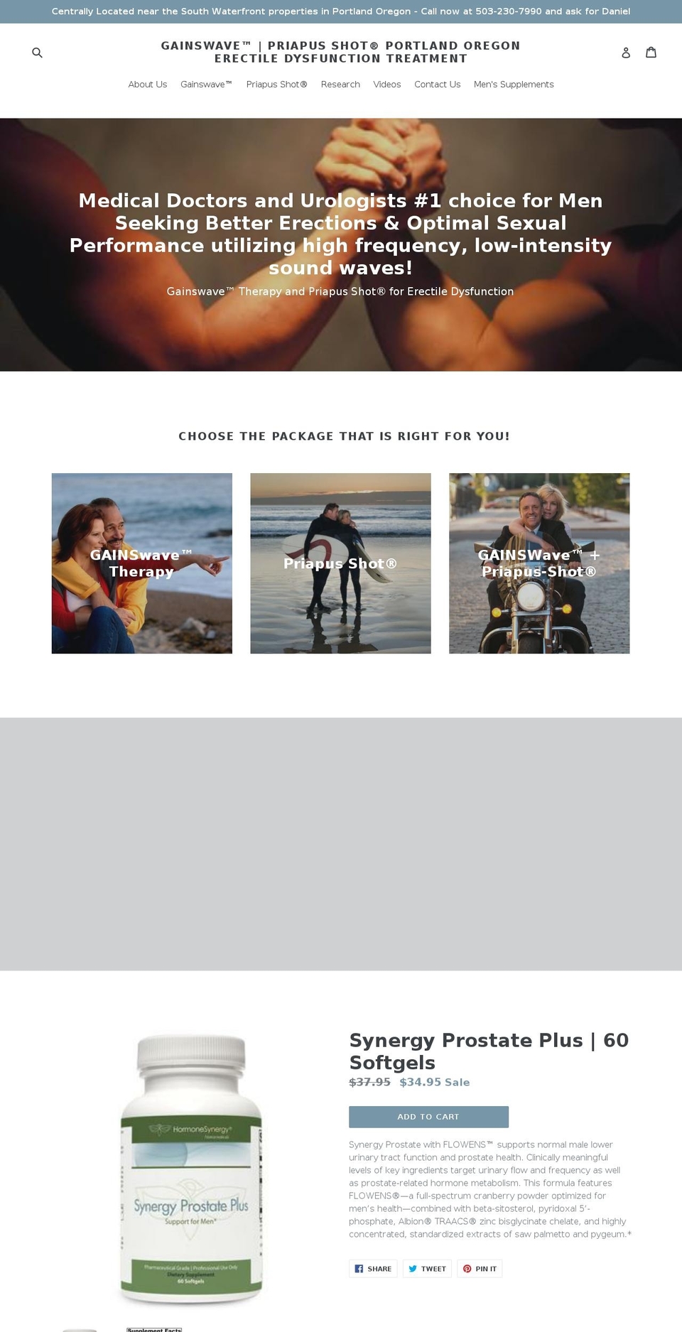 gainswaveportland.com — Shopify storefront screenshot