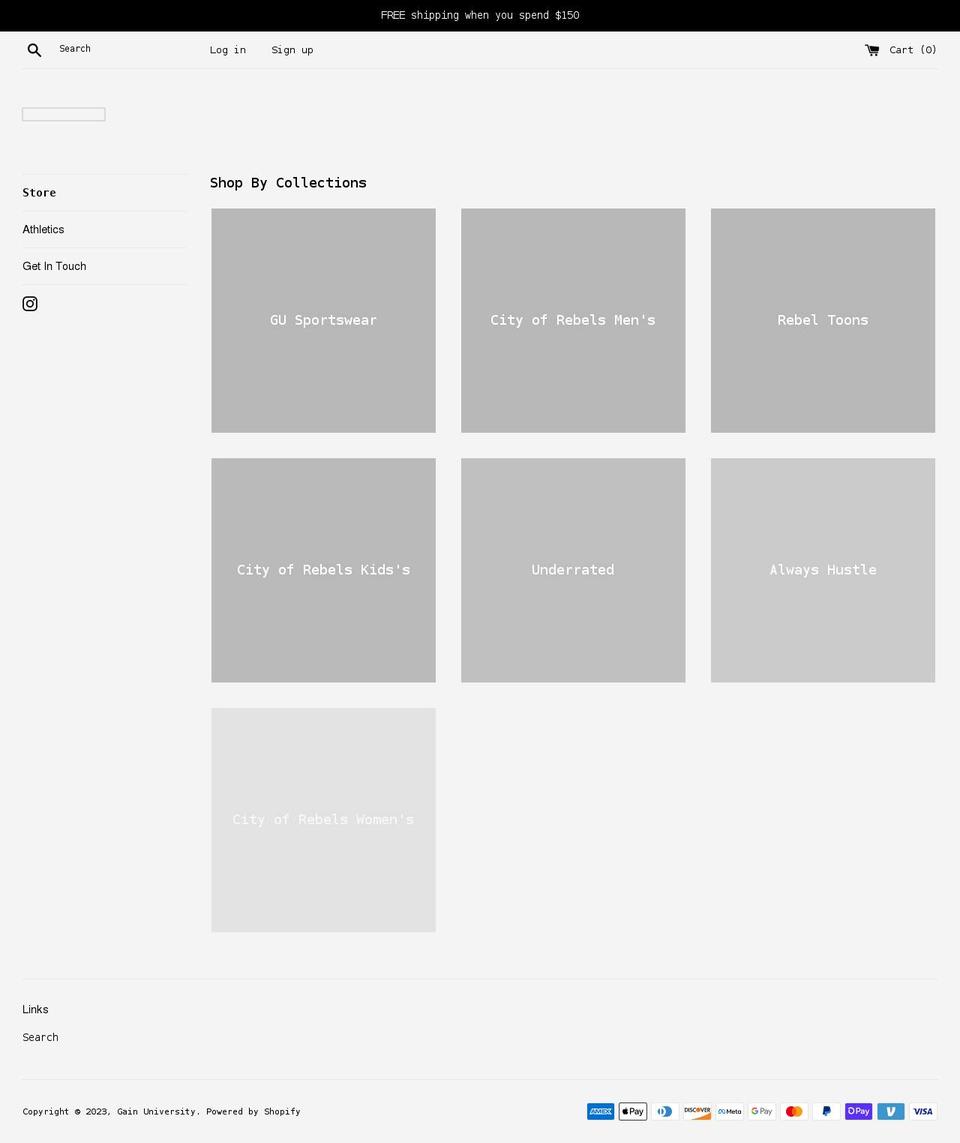 gainuniv.com shopify website screenshot