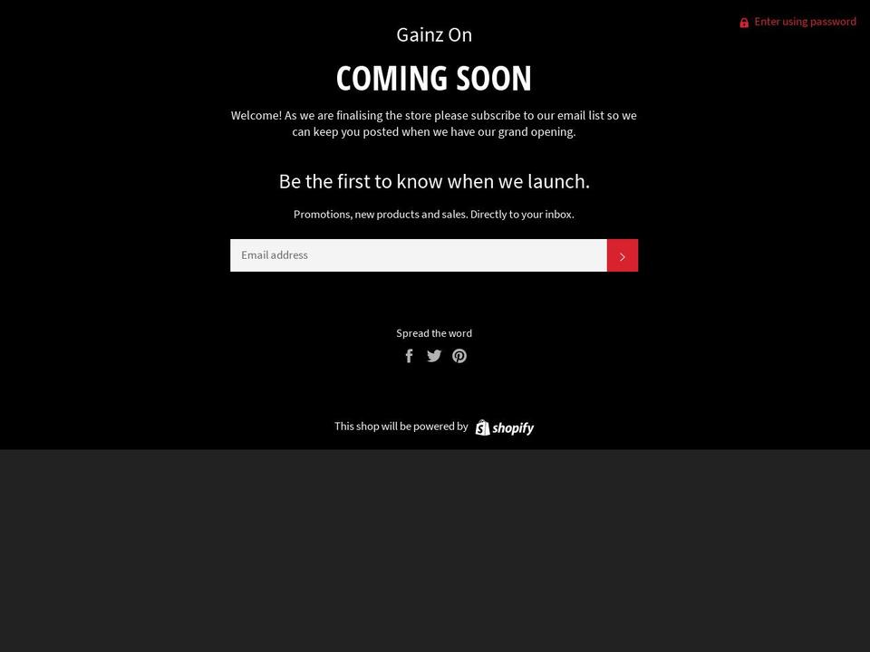 Gain Shopify theme site example gainzon.com