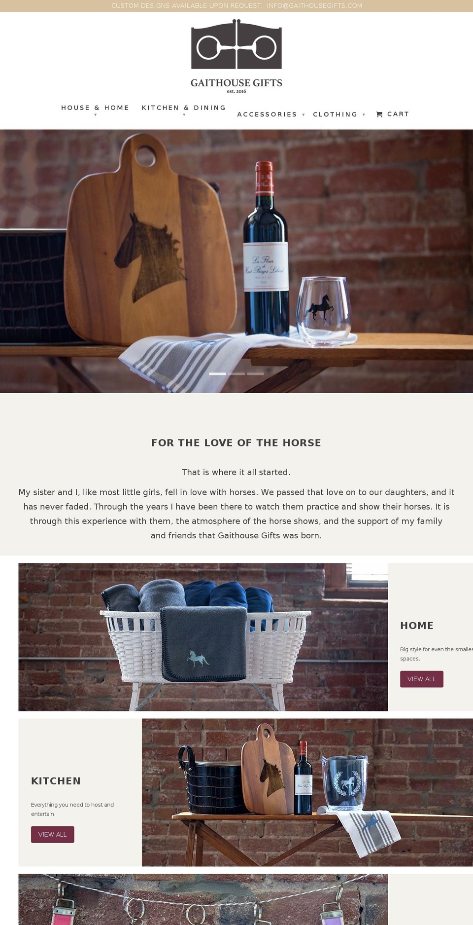 gaithousegifts.com — Shopify storefront screenshot