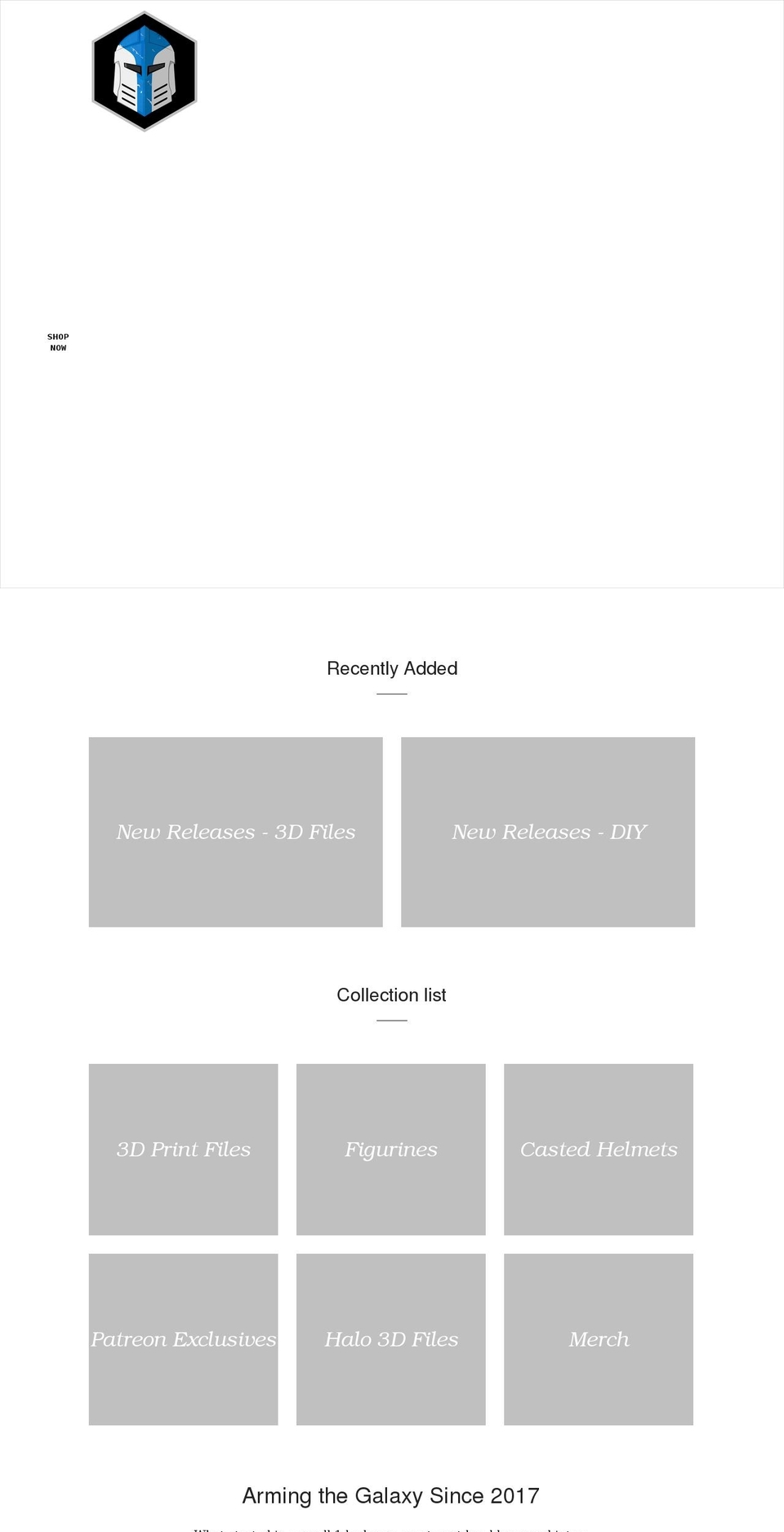 galacticarmory.net shopify website screenshot