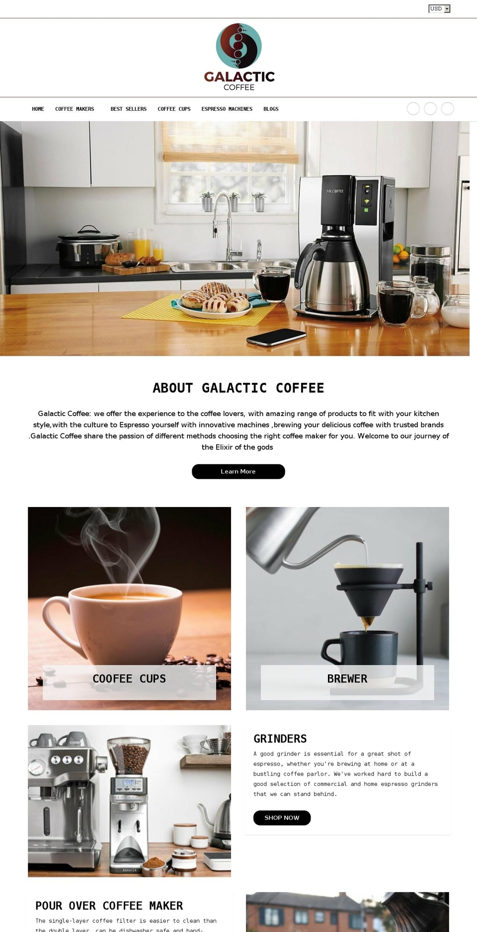 galacticcoffee.com shopify website screenshot