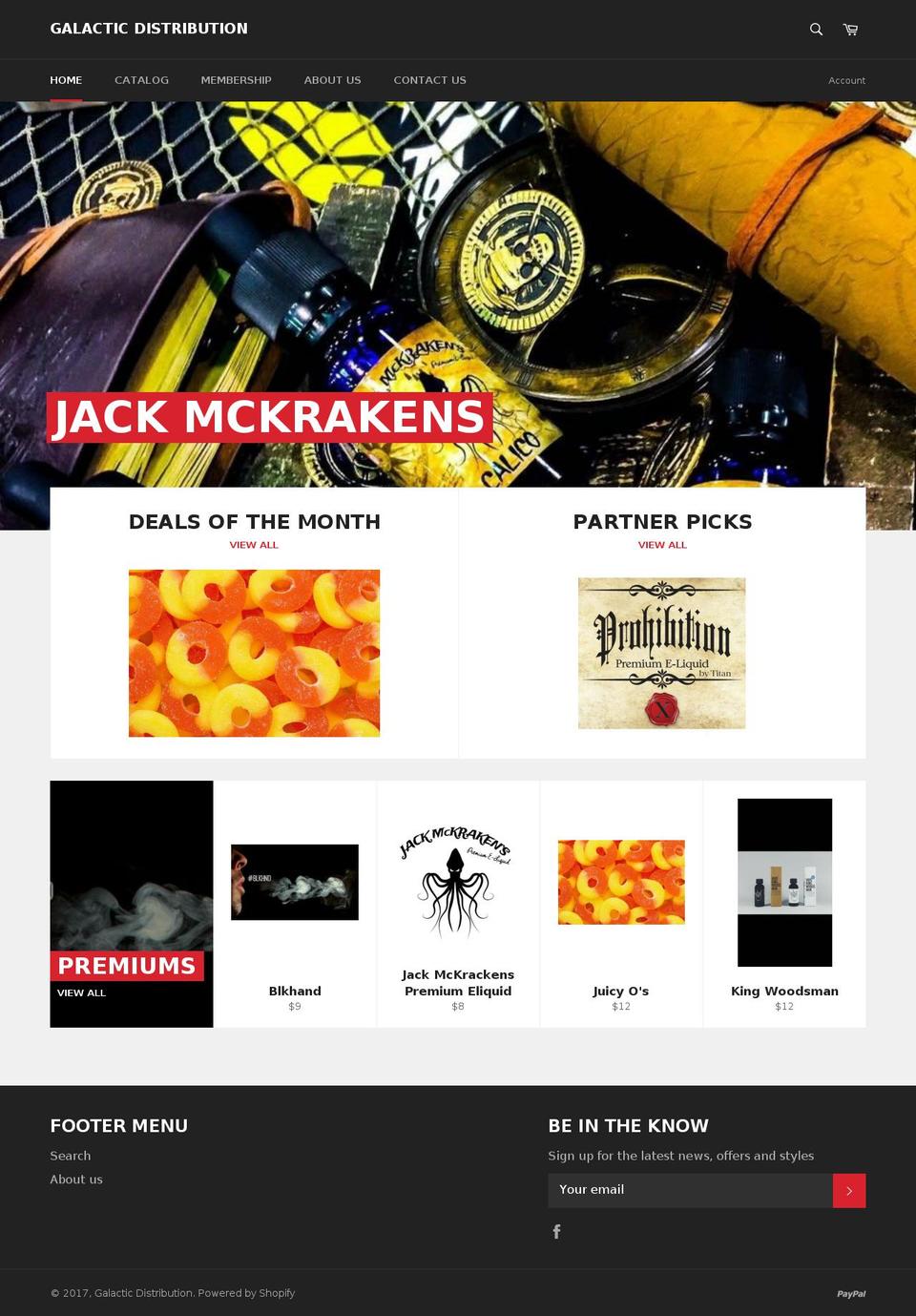 galacticdistribution.com shopify website screenshot