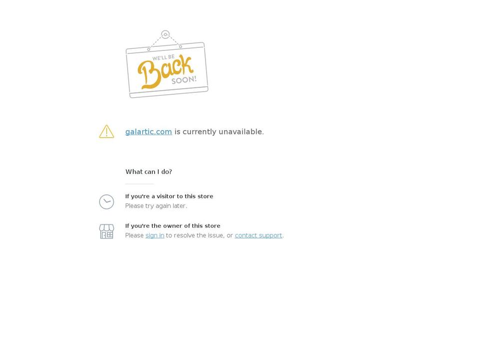galartic.com shopify website screenshot