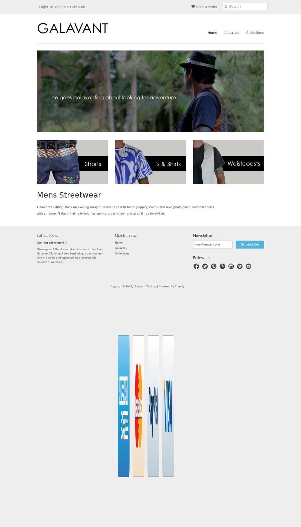 galavantclothing.com shopify website screenshot