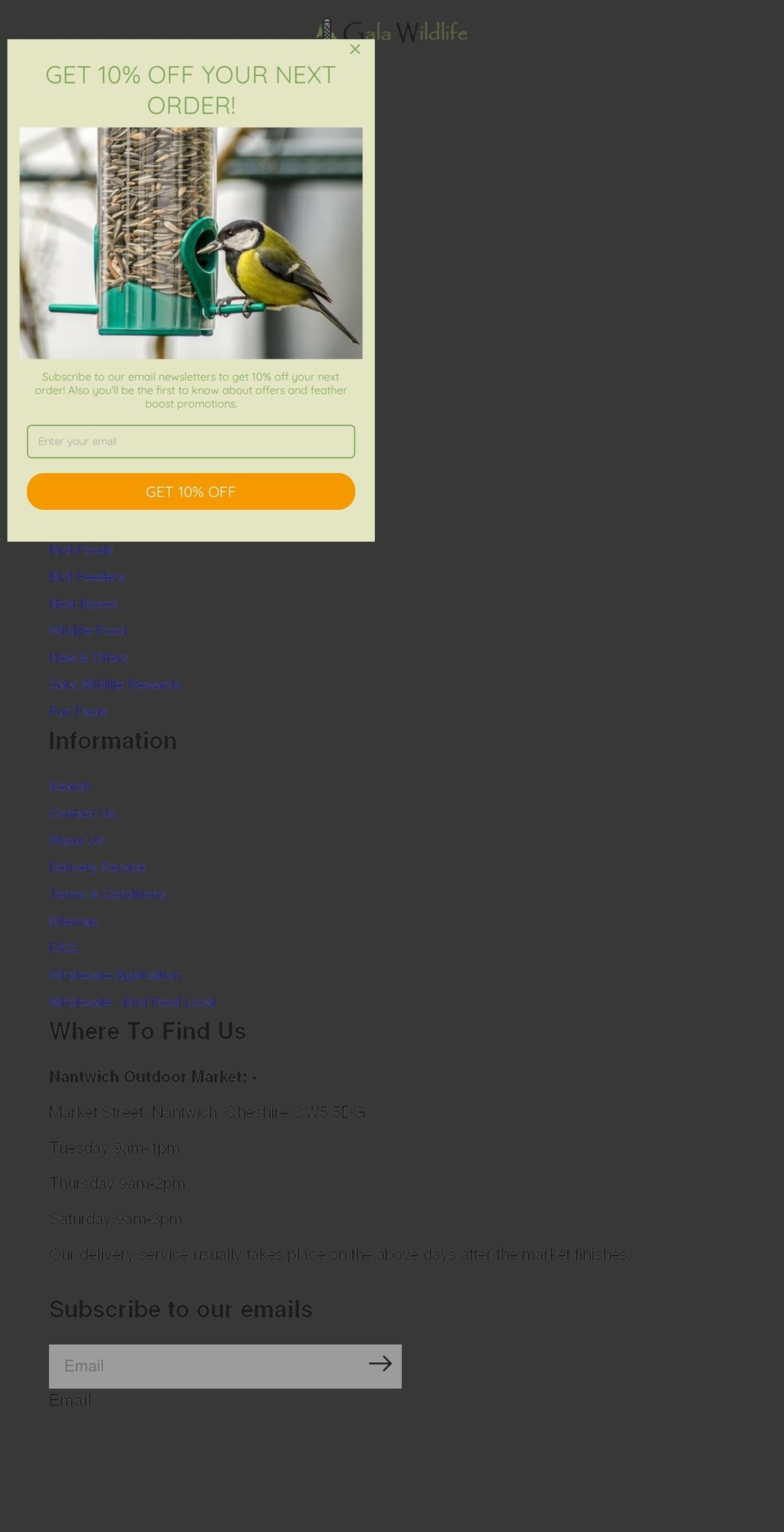 galawildlife.co.uk shopify website screenshot