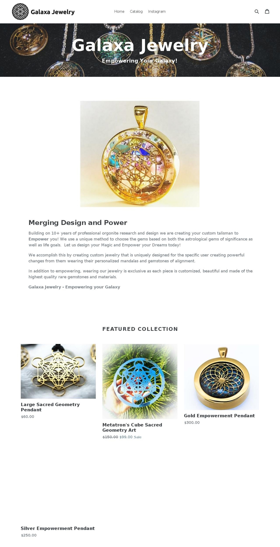 galaxajewelry.com — Shopify storefront screenshot