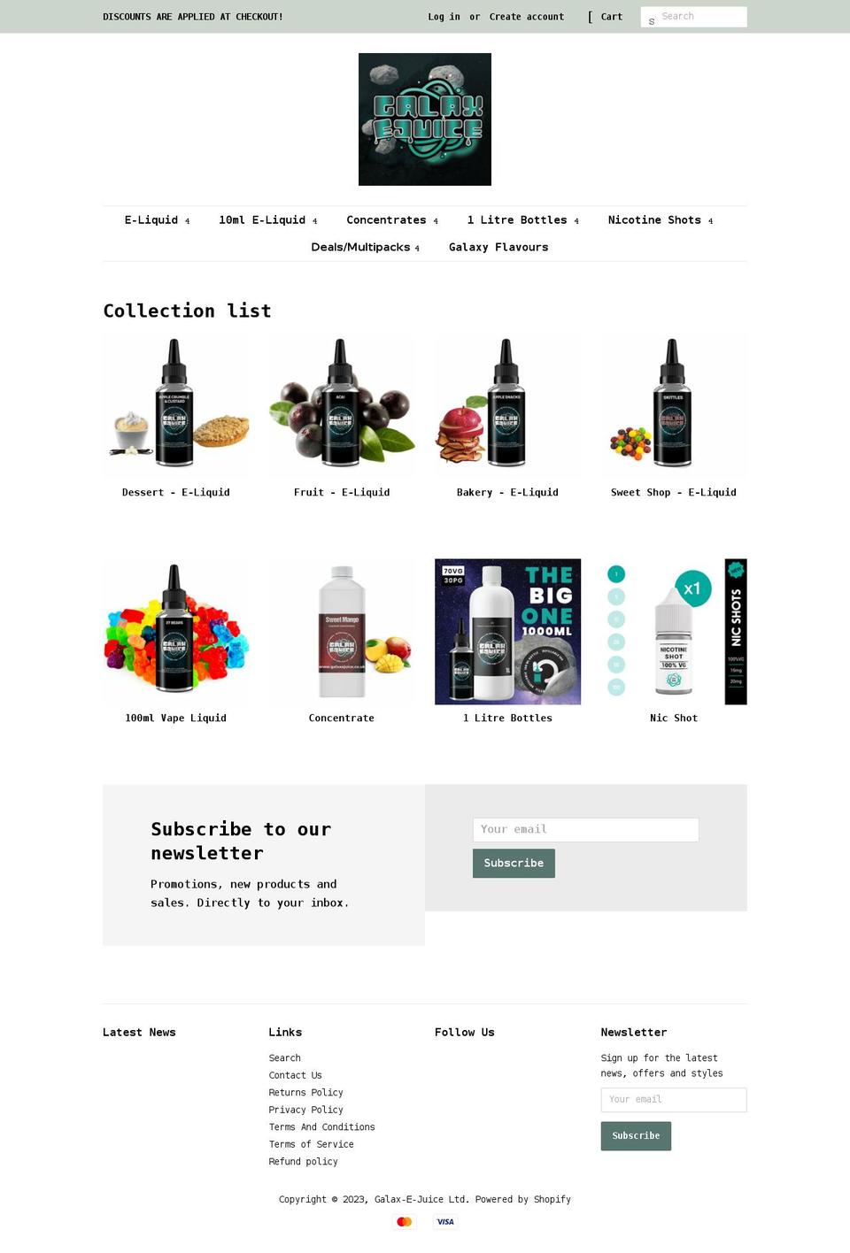 galaxejuice.co.uk shopify website screenshot