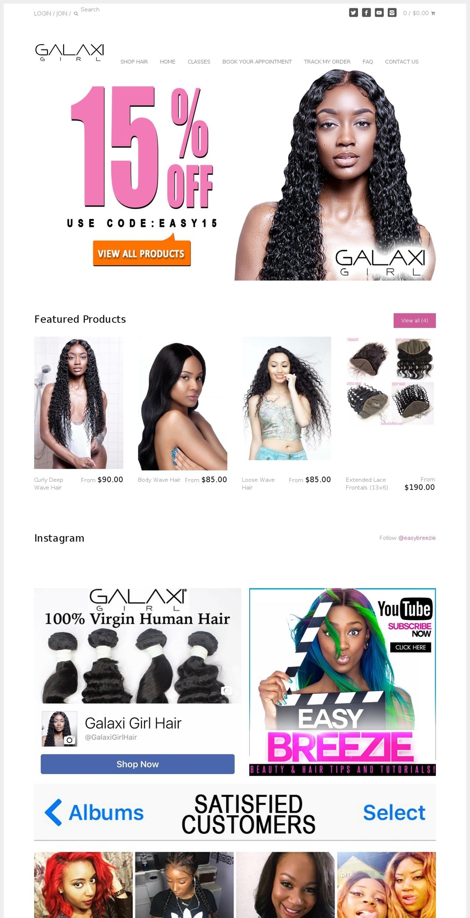 galaxigirlhair.com shopify website screenshot